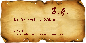 Balázsovits Gábor névjegykártya