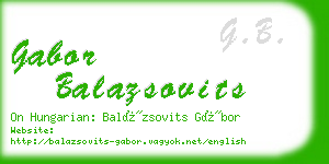 gabor balazsovits business card